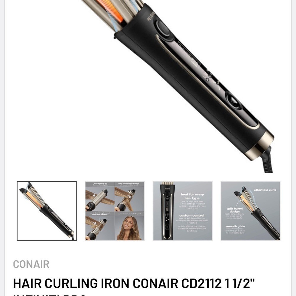 INFINITIPRO BY CONAIR Cool Air Curling Iron, Protects Against Damage - Picture 4 of 6